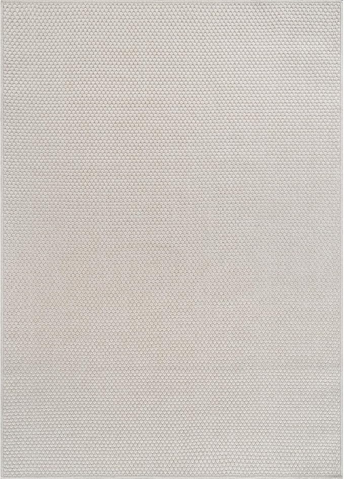 CAMILSON Easy Jute Rug 8x10, Indoor Outdoor Off-White Farmhouse Area Rugs for Living Room Patio and Kitchen Rug, Solid Woven Design, Easy-Cleaning, Non Slip Washable Outside Carpet Alfombras (8 x 10)