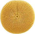 Round Pouf Ottoman, 18" Bordeaux Knitted Cotton Woven Round Pouf, Handmade Woven Bean Bag for Living Room, Floor Bag for Bedrooms, Home, Offices, Sofa Footrest (Yellow)