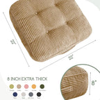 HIGOGOGO 8" Extra Thick Floor Pillow Cushion for Adults, Meditation Cushion Pillow, Large Square Floor Sitting, Tufted Corduroy Cover, for Tatami Living Room or Yoga, 22x22 Inch, Coffee
