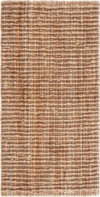 SAFAVIEH Natural Fiber Collection Area Rug - 2' x 4', Natural Brown, Handmade Jute, Farmhouse Style, Chunky Textured Thick Pile (NF447A)