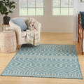 Nourison Home Positano Aqua 5' x 7' Area Rug - Easy Clean, Non Shedding, Bed Room, Living Room, Dining Room, Kitchen (5' x 7')
