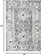 SAFAVIEH Area Rug 8x10 - Vintage Hamadan Collection - Large - Grey & Ivory, Traditional Persian Design, Non-Shedding & Easy Cleaning, Ideal for Living Room, Bedroom, Dining Space (VTH211G)
