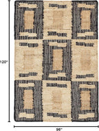 Dash and Albert Cassia Handwoven Jute Rug, 7.5 X 9.5 Feet, Black/Neutral Geometric Pattern - Premium Luxury Hotel Quality Soft Breathable Hypoallergenic Machine Washable Easy Care All Season
