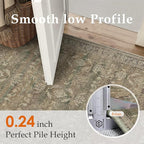 6x9 Brown Area Rug for Living Room Washable Vintage Distressed Carpet Large Bedroom Low Pile Non Slip Indoor Soft Retro Throw Accent Rug Office Kitchen Bathroom Dining Room