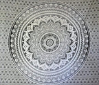 ANJANIYA Ombre Wall Hanging Bohemian Tapestry, Metallic Wall Art Bedspread, Psychedelic Hippie Mandala Dorm Décor for Hanging, Bedding, Beach Coverlet Curtain, Grey Black, 54"X60"