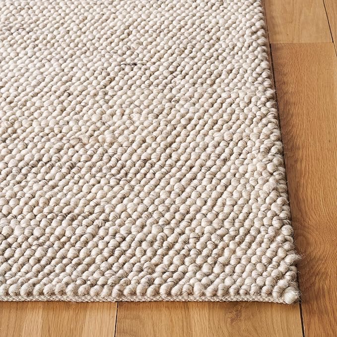 SAFAVIEH Natura Collection Area Rug - 4' Square, Grey & Ivory, Handmade Wool Blend, Textured Design, Ideal for Living Room, Bedroom, Dining Space (NAT425F)