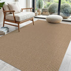 EARTHALL Woven Area Rug 4x6 Ft Washable Rugs for Entryway Non Slip Braided Throw Rugs Bedroom Carpet Cotton Entry Rug Cotton Floor Carpets for Bedroom Dining Room Living Room, Orange/Tan/Brown