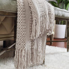 CREVENT Home Decor Couch Sofa Chair Bed Throw Blanket, Soft Warm Cozy Light Weight for Travelling, Giftable for Christmas(50''X60'' Taupe)