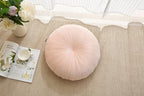 Floor Pillow Meditation Cushion Round Large Floor Pillows Seating for Adults, Velvet Thick Floor Cushions for Yoga Living Room Balcony Outdoor Tatami 18inches（Pink）
