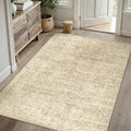 HUGEAR Area Rug 5x7 Retro Beige/Brown Machine Washable Living Room Rugs Distressed Vintage Floral Vacuumable Low Pile Carpet Bedroom Office Dining Room Laundry Room Non Slip Soft Lightweight