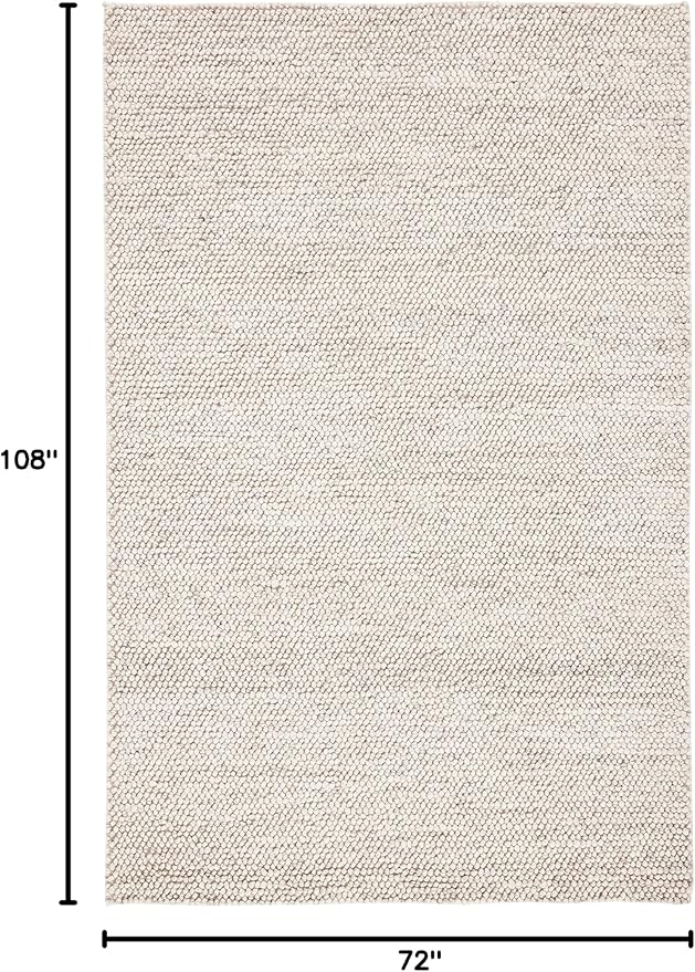SAFAVIEH Area Rug 6x9 - Natura Collection - Grey & Ivory, Handmade Wool Blend, Textured Design, Ideal for Living Room, Bedroom, Dining Space (NAT425F)