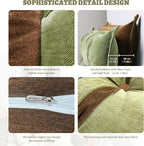 Johnear Headboard Backrest Set of 2 Pack Chenille Throw Pillows for Daybed Couch Support Reading Pillows for Sitting in Bed Adult, Green Large Bolster Pillow for King Size Bed Wedge Pillow