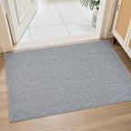 CHAMPANT Indoor Door Mat 2x3 Feet Small Grey Area Rug Washable Front Door Mat Anti Slip Entrance Carpet Front Porch Bathroom Kitchen Bedroom Entrance