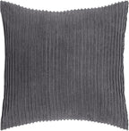 Better Trends Jullian Collection is Super Soft and Light Weight in Bold Stripes Design 100% Cotton Tufted Unique Luxurious Machine Washable Tumble Dry, Euro Sham, Gray