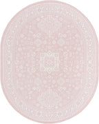 Rugs.com Outdoor Aztec Collection Rug – 8' x 10' Oval Pink Flatweave Rug Perfect for Living Rooms, Large Dining Rooms, Open Floorplans