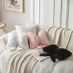 Throw Pillows Bow Pillow Butterfly Shaped Decorative Cute Pillows for Bed Sofa Home Decor,Black 14.5 * 12inch