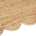 Hand Woven Jute Area Rug - 5' x 8' Feet - Rustic Beige Reversible Rectangular Rugs for Bedroom, Kitchen, Living Room - Vintage Natural Braided Entry Floor Décor Boho 5 x 8 Area Rug