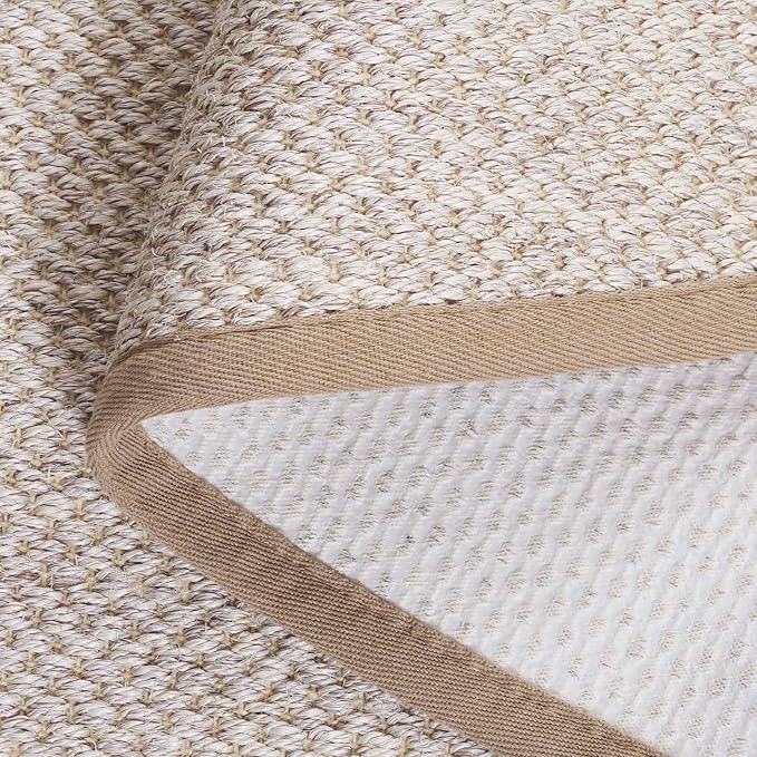 SAFAVIEH Area Rug 11x15 - Natural Fiber Collection - Large - Marble & Linen Color, Sisal, Woven Design with Border (NF143B)