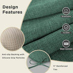 AddGrace Chair Cushions for Dining Chairs Set of 1 Kitchen Seat Cushions with Ties and Non Slip Backing Tufted Indoor Seat Pad for Kitchen Dining Room 18" x 17" x 3" Dark Green