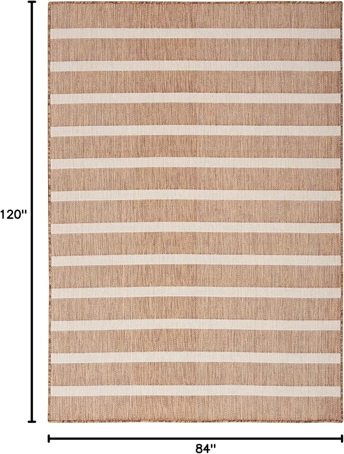 Nourison Home Positano Jute Ivory 7' x 10' Area Rug - Easy Clean, Non Shedding, Bed Room, Living Room, Dining Room, Kitchen (7' x 10')