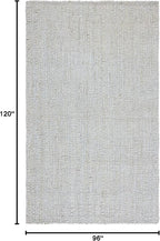 SAFAVIEH Area Rug 8x10 - Natural Fiber Collection - Large - Grey, Handmade Jute, Farmhouse Style, Ideal for Living Room, Bedroom, Dining Space (NF730F)