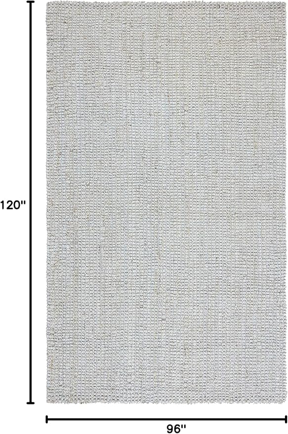 SAFAVIEH Area Rug 8x10 - Natural Fiber Collection - Large - Grey, Handmade Jute, Farmhouse Style, Ideal for Living Room, Bedroom, Dining Space (NF730F)