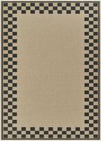 8x10 Jute Rug for Living Room: Farmhouse Carpet Indoor Outdoor Washable Non Slip Area Rug for Bedroom Patio Backyard Dining Room Table Home Office - Checkered Brown