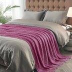 inhand Dusk Knitted Throw Blanket for Couch Bed, Mothers Day/Mom Birthday Gifts for Mom from Daughter Son, Soft Lightweight with Tassels, Farmhouse Warm Decorative Blanket for Women, 50"x60"