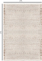 S & L Homes Jute Cotton Hand Woven Natural Farmhouse Area Rug for Living Room Bedroom Kitchen Hallway Entryway- Rustic Vintage Bohemian Decor - (2' x 3' Natural)