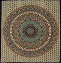 Popular Handicrafts Wall Hanging Tapestry for Bedroom Hippie Psychedelic Mandala Bohemian Hippy Intricate Floral Indian Tapestries Dorm Decor 84 x 90 Inches (215cm x 230cm) Green Orange Black