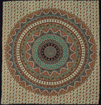 Popular Handicrafts Wall Hanging Tapestry for Bedroom Hippie Psychedelic Mandala Bohemian Hippy Intricate Floral Indian Tapestries Dorm Decor 84 x 90 Inches (215cm x 230cm) Green Orange Black