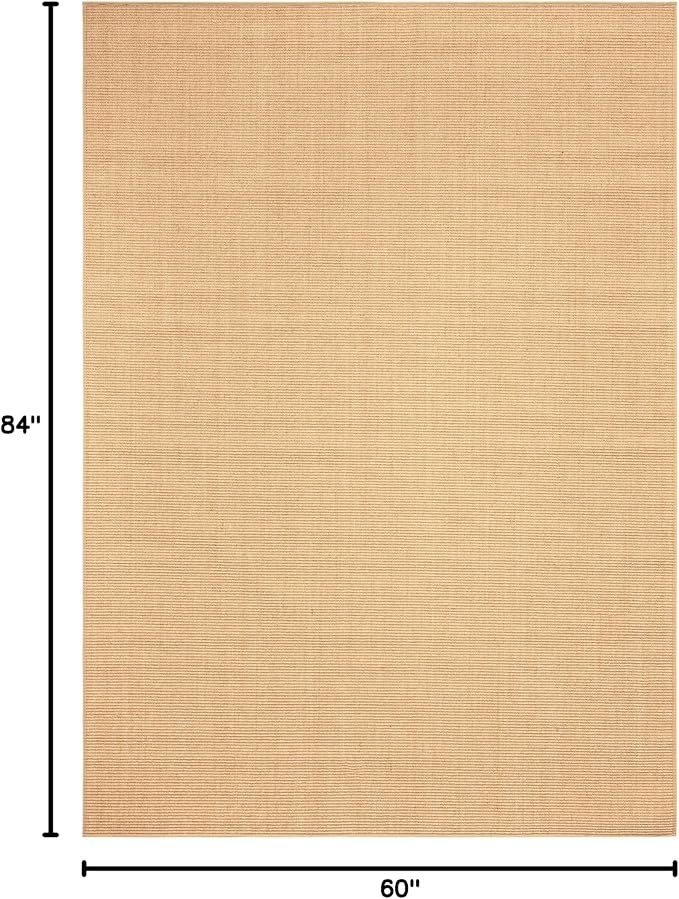 Martha Stewart x SAFAVIEH Area Rug Collection - 5' x 7', Natural Brown, Sisal & Jute, Farmhouse Style, Ideal for Living Room, Bedroom, Office, Dining Space (MSR9501A)