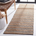 SAFAVIEH Natural Fiber Collection Runner Rug - 2'3" x 8', Black & Natural, Handmade Flat Weave Stripe Jute & Cotton Jute, Ideal for High Traffic Areas in Living Room, Bedroom (NFB655Z)