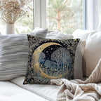 Dark Vintage William Morris Night Moon Forest Decor Pillow Covers 18x18,Black Forest Decor,Dark Dcademia Floral Decorative Throw Pillow Covers for Home Bedroom Living Room