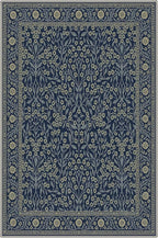 GENIMO Area Rug 2x3 Doormat, Machine Washable Low Pile Rugs, Small Retro Chenille Entryway Mat for Entrance, Hallway, Kitchen and Corridor, Floral Navy