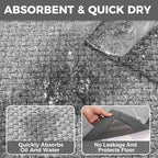 Kitchen Runner Rugs Non Slip Washable Anti Fatigue, Super Absorbent 0.4" Thick Cushioned Long Kitchen Mats for Floor, Jute-Look Sink Floor Mat Laundry Standing Mat, Easy Clean, Gray 17"x59"