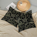 Black Pillow Covers 18x18 Set of 2 Sage Green Wildflower Leaf Plant Decorative Pillowcase Tropical Fern Herbs Botanical Floral Cushion Case Decor Summer Outdoor Throw Pillows for Couch Sofa