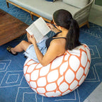 Big Joe Tuffet Weatherproof Bean Bag Chair, Paprika Bella Sunmax, Durable Weather Resistant Fabric, 2.5 feet Teardrop