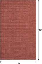 SAFAVIEH Area Rug 5x8 - Natural Fiber Collection - Rust, Handmade Jute, Farmhouse Style, Chunky Textured Thick Pile (NF447C)