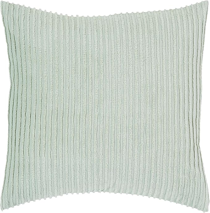 Better Trends Jullian Collection is Super Soft and Light Weight in Bold Stripes Design 100% Cotton Tufted Unique Luxurious Machine Washable Tumble Dry, Euro Sham, Sage