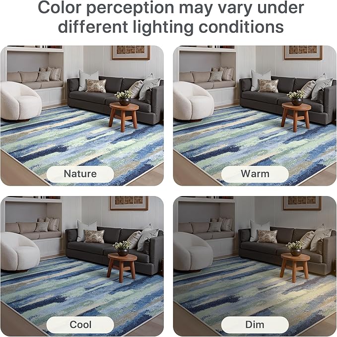 GENIMO 2X3 Washable Modern Doormat, Non-Slip Low Pile Chenille Area Rug, Small Entry Mat for Entrance Hallway Kitchen Bathroom, Sage & Tide