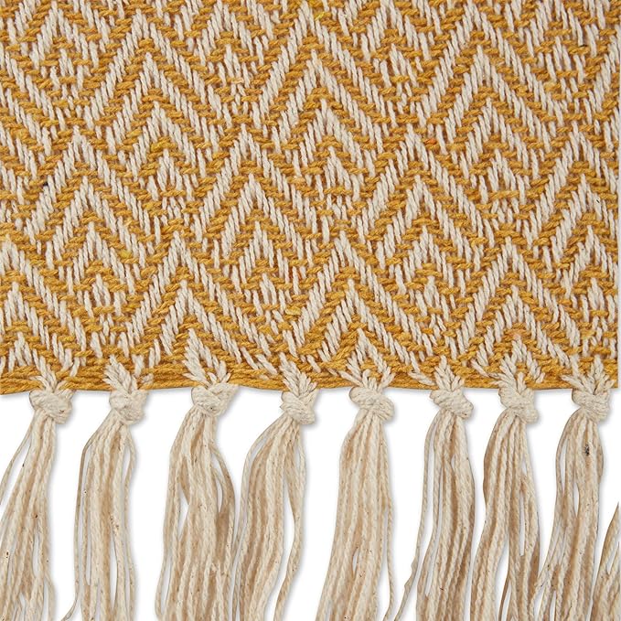 DII Diamond Throw Collection Cotton Woven, 50x60, Honey Gold