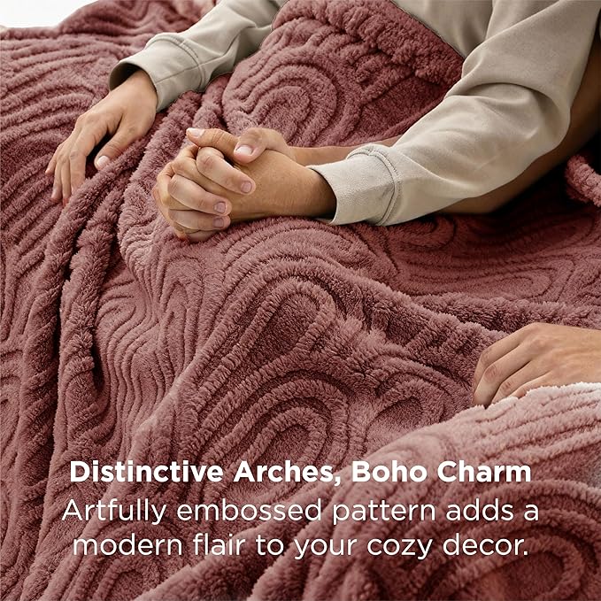 Bedsure GentleSoft Twin Blanket for Bed - Cozy Soft Blankets for Women, Cute Small Fleece Throws for Girls, Decorations Gift for Her Him School, Dusty Rose, 60x80 Inches