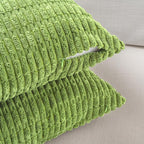 Fancy Homi 4 Packs Boho Lime Green Decorative Throw Pillow Covers 24x24 Inch for Couch Bed Sofa, Rustic Modern Farmhouse Home Decor, Soft Plush Corduroy Cute Square Cushion Case 60x60 cm