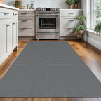 KOZYFLY Boho Rugs for Entryway Rugs 4x6 ft Washable Area Rugs Rubber Backed Living Room Rugs Braided Woven Cotton blend Indoor Outdoor Floor Carpet for Dining Room Living Room Bedroom, Dark Grey