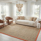 SAFAVIEH Area Rug 8x10 - Natural Fiber Collection - Large - Natural & Rust, Seagrass, Basketweave Pattern (NF114Y)