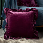 Velvet Throw Pillow Cover Soft Decorative Luxurious Solid Square Cushion Case for Sofa Couch Bedroom Farmhouse,Pack of 2, 18 x 18 Inches, Amaranth