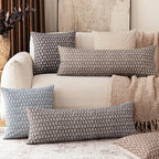 Foindtower Set of 2 Decorative Vintage Long Lumbar Throw Pillow Covers Neutral Modern Farmhouse Cushion Covers Floral Home Decor for Sofa Couch Chair Bedroom Living Room,14×36 Inch,Rustic Gray
