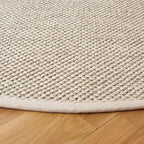 SAFAVIEH Area Rug 11' Round - Natural Fiber Collection - Marble & Beige, Sisal, Woven Design with Border (NF143C)