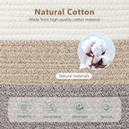 Cotton Rope Storage Basket, 15x10x9 Inches, Woven Basket for Shelves, Clothes, Towels, Books, and Laundry, White Brown (3 Pack)